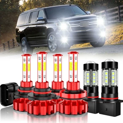 Faro antiniebla haz alto/bajo 6x 6000K LED para Chevy Suburban 2015-2020 Foto 1 de 4