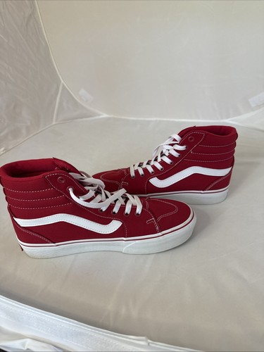 VANS Furgoni donna Filmore Hi Pls tela tango rosso 9 5 WM US Hightop. Indossato una volta