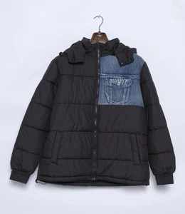 Desigual Men's Short Puffer Coat XL Denim Detail 22WMEW20 RRP: 199 Eur - Picture 1 of 10