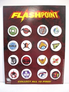 Flashpoint Complete Promo Button Pin Set on Store Display Board - DC Comics 2011 - Picture 1 of 3