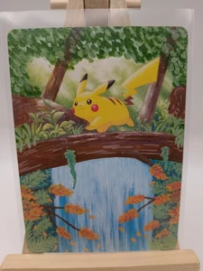 RARE 1 Of 1 Original Pokémon Custom Pikachu Hand Painted Pokémon Card Signed Art - Picture 1 of 7