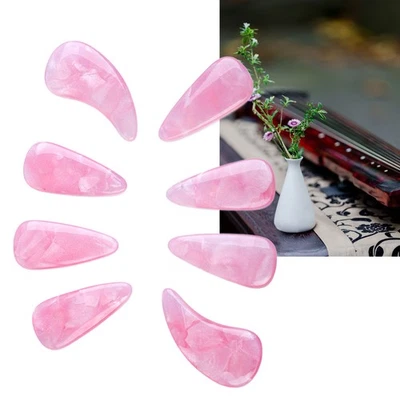 (Peach Color) 8Pcs Guzheng Finger Picks Elastic Guzheng String Nail - Image 1 of 4