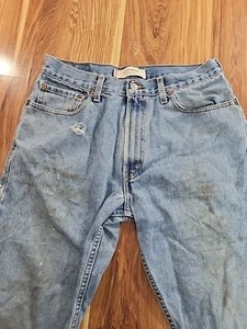Vintage Y2K Levi 505 Jeans Men's 34x31 Regular Fit Distressed Light Wash USA - Picture 1 of 6