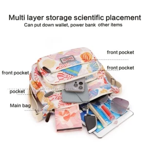 Large Capacity Crossbody Bag for Women Flower Print Shoulder Bag Handbag Purse - Picture 1 of 16