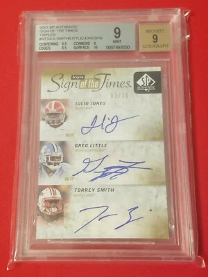 Auténtico Triple Sign of the Times Jones Little Smith BGS 2011 SP 9 autos #ML Foto 1 de 4