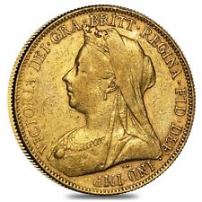 1893-1901-P Australia Gold Sovereign Victoria Veil Head Avg Circ