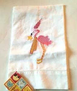 Peking Handicraft - Holiday Flamingo Hand Tea Towel designed by Nancy Wolff - Picture 1 of 6