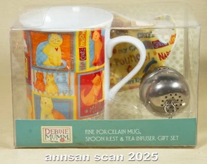Debbie Mumm I love my cat TEESERVICE Porzellantasse, Infuser, Löffelablage Neu geöffnete Box - Bild 1 von 9