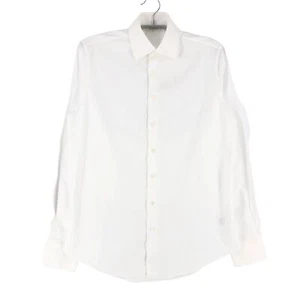 Suitsupply Cotton White Solid Formal Slim Fit E9 Shirt Size L - Picture 1 of 8