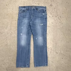 Pantalones de mezclilla American Eagle para hombre 36x20 azules originales rectos desgastados etiqueta 36x32 - Imagen 1 de 15