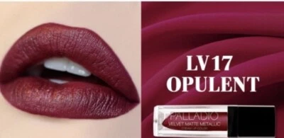 Palladio Velvet Matte Metallic Lip Color Opulent Dark Ruby Red Aloe Lipstick - Image 1 of 4