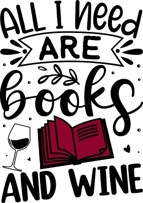 Vaso de vino All I Need Are Books and Wine gráfico acero inoxidable 12 oz Foto 1 de 4