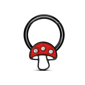 1- 16 Gauge Purple or Red Mushroom Septum Nose Captive Ear Lip Helix Tragus C316 - Picture 1 of 18