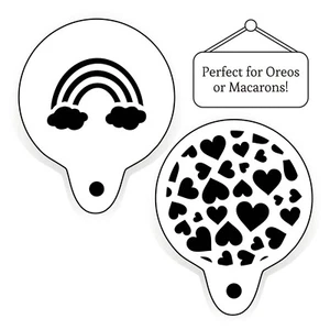 SALE SECONDS Rainbow Hearts Macaron Oreo Keksschablonen 2er Set Backen 334 - Bild 1 von 8