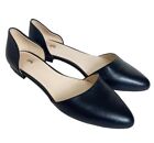 Chaussures femmes à bout fermé plat en cuir noir Brooks Brothers taille 7,5
