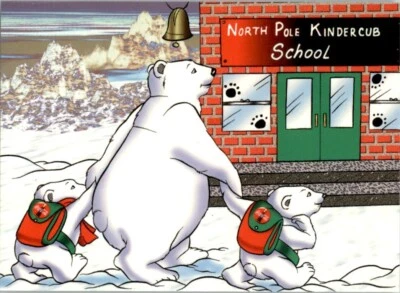 1996 Collect-A-Card Coca-Cola Polar Bears #48 First Day of School - Image 1 of 2