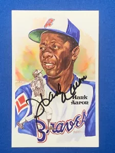 Hank Aaron HOF Autographed Perez Steele PC 4x NL HR Leader ATLANTA BRAVES PSA - Picture 1 of 4