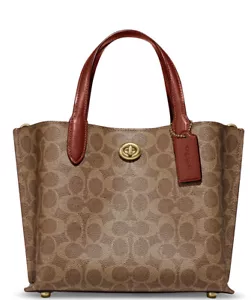 ❤️Coach Signature Willow C8562 Tan Rust Tote 24 - Picture 1 of 4