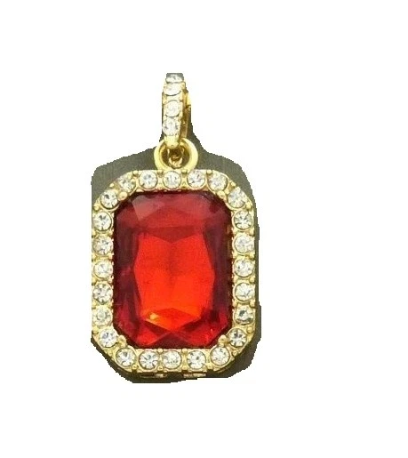 Hip Hop Rap Estilo Caja de Oro Cadena Collar Colgante Piedra de Cristal Ángel Oración  Foto 1 de 1