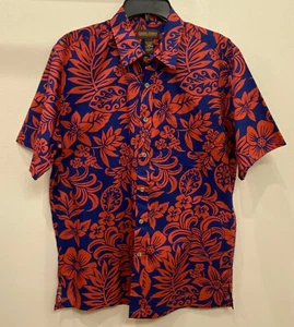 New Cooke Street Hawaiian Islands 100% Cotton Mens Red Multi Shirt M L XL XXL - Picture 1 of 15