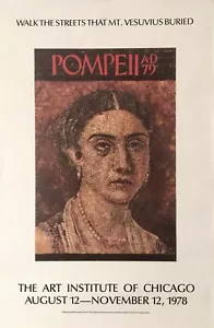 ART ISTITUTE OF CHICAGO ORIGINALE 1978 POMPEI ANNUNCIO 79 POSTER 46" X 30" - Foto 1 di 1