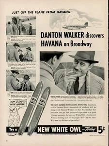 1940 Tobacco Cigars White Owl 40s Vintage Print Ad Danton Walker Broadway Havana - Picture 1 of 9