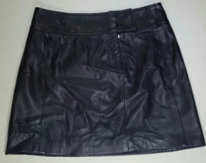 Tommy Hilfiger Women's 100% Leather Size 6 Black Lined Mini Skirt - Picture 1 of 11