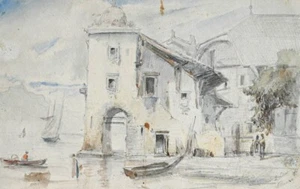 c1900 Pirano Pirano Istria Slovenia acquerello a matita Pirano L. Zar - Foto 1 di 1