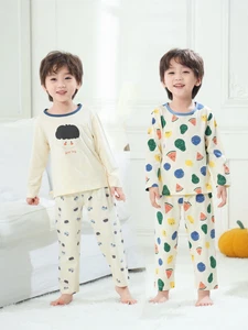 Little Boys 2-Piece Cotton Pajamas Nighty Sleepwear Girls Comft Sleepover PJ Set - Picture 1 of 32