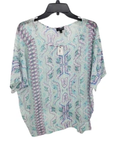 The Limited Kimono Oberteil Damen Blau Lila Blumen Artsy Azteken 90er Retro Flatterin - Bild 1 von 11