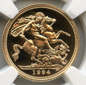 1994 Great Britain UK Gold 1/2 Sovereign, Elizabeth, NGC certified PROOF-70 UC ! - Picture 1 of 3