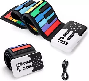 POGOLAB 49 Keys Roll Up Piano Keyboard Portable 8 Tones Electric Digital - Picture 1 of 9