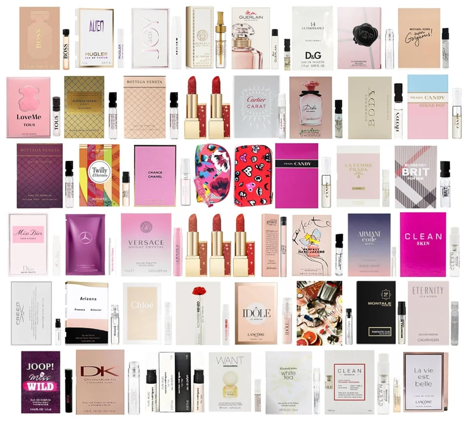 Designer Perfume Sampler Fragrance Samples & Lipstick Set for Women ~ Pick Yours - Image 1 of 1