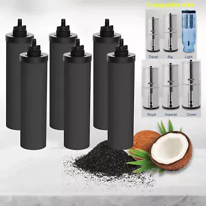 6 * Elementos de purificación negros filtro de agua repuesto para filtro de gravedad Berkey - Imagen 1 de 13