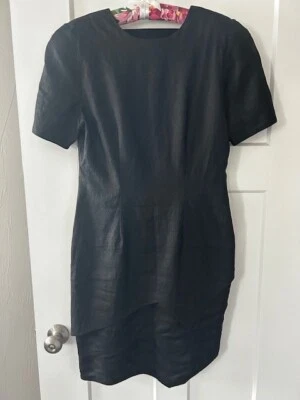 Nordstrom Classiques Vintage Black Linen Dress, Size 10 - Image 1 of 4
