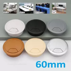 60 mm Computer Schreibtisch Tisch Öse Kabel ordentlich, Anschluss Steckdose Drahtloch Oberfläche Abdeckung - Bild 1 von 26