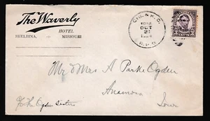 THE WAVERLY HOTEL, SHELBINA, MISSOURI 1934 (R.P.O. CANCEL) - Picture 1 of 1
