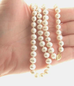 Fresh Water Cultured Pearl Necklace 7 mm 18 in 14kgf - Picture 1 of 5