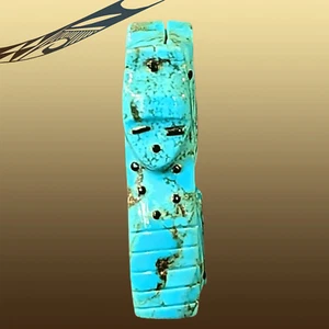 Handcarved Turquoise & Onyx Kachina Fetish (Totem) - Picture 1 of 2
