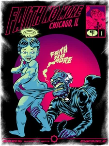 FAITH NO MORE silkscreened poster Chicago 2015 by Zombie Yeti - Picture 1 of 1