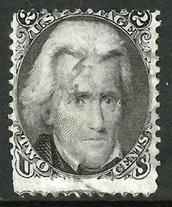 Sc #73 MISPERF STRADDLE EFO Light Ccl 2 Cent Jackson 1861-62 Civil War US 47F64 - Picture 1 of 2