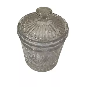 Princess House Lead Crystal Covered Jar Glass Canister Lid Highlights Germany - Picture 1 of 14