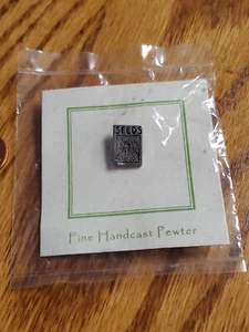 Broche prendedor semillas de peltre artesanal firmado CLIFT semillas jardinero qq - Imagen 1 de 2