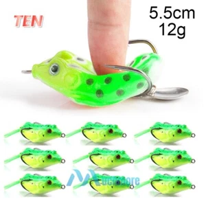 LOT 12g Large Frog Topwater Fishing Lure Crankbait w/ 2 Hooks Bass Bait Tackle - Picture 1 of 49