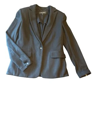 Rag & Bone 黑色羊毛混纺西装外套,尺寸 2,剪裁合身纽扣袖口 — 第 1/4 张图片