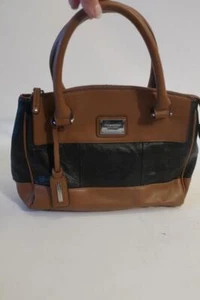 Bolso de mano Tiganello de cuero granulado negro marrón para mujer - Imagen 1 de 12
