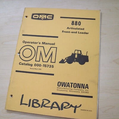 MUSTANG OMC 880 Front Wheel Loader Owner Operator Operation Guide Manual book - Image 1 of 4