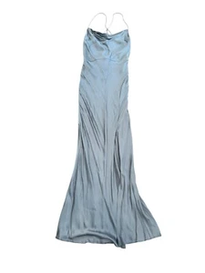 Winona Dress Silver Grey Blue Long Formal Cocktail Wedding Party Cross Back M 10 - Picture 1 of 10