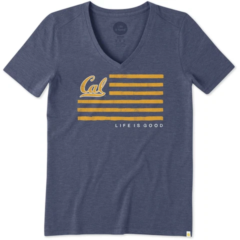 Life is Good NCAA California Golden Bears Women's Team Flag CB Cool Vee Tee Cover
