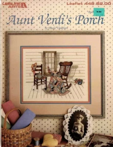 Aunt Verdi's Porch Cross Stitch Pattern Leaflet 1986 VTG Paula Vaughn Quilt Hats - Picture 1 of 1